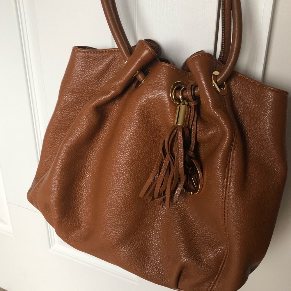 Michael Kors tan leather ring tassel tote - Picture 3 of 6